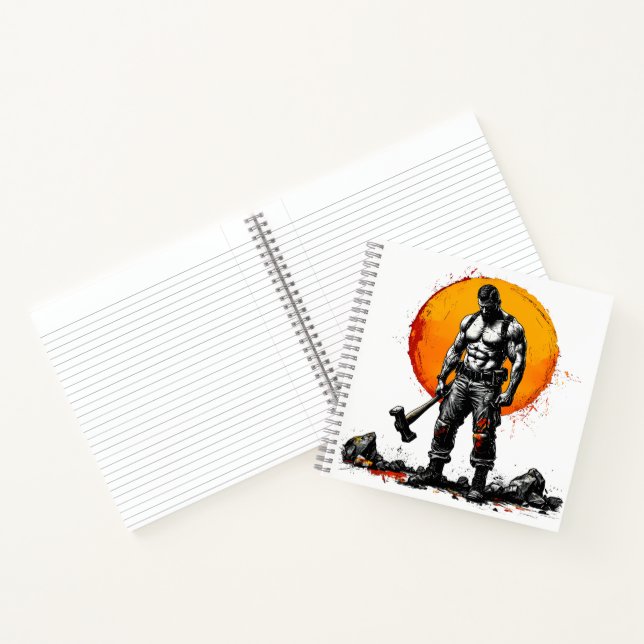 warrior barbarian mediaeval fantasy Spiral Noteboo Notebook (Inside)