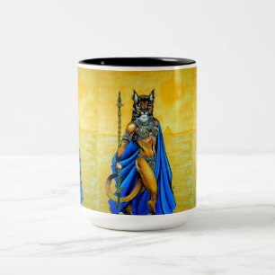 "Warrior Bast" Art of Rebecca O'Donnell  Two-Tone Coffee Mug