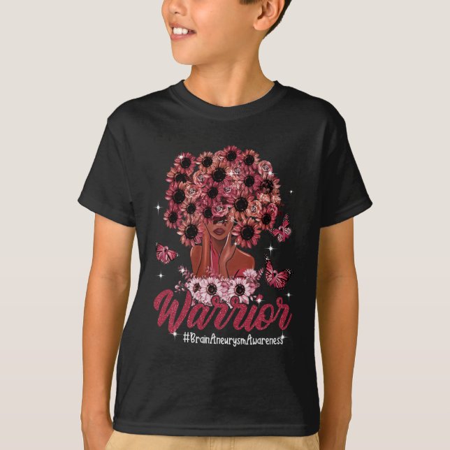 Warrior Black Women Sunflower Hair Brain Aneurysm  T-Shirt (Front)