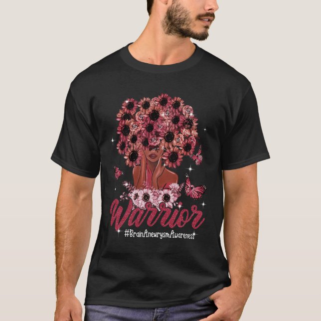 Warrior Black Women Sunflower Hair Brain Aneurysm  T-Shirt (Front)