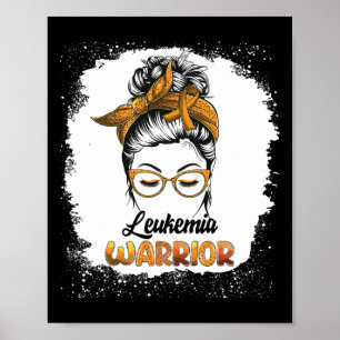 Warrior Bleached Messy Bun Survivor Believe Women  Poster