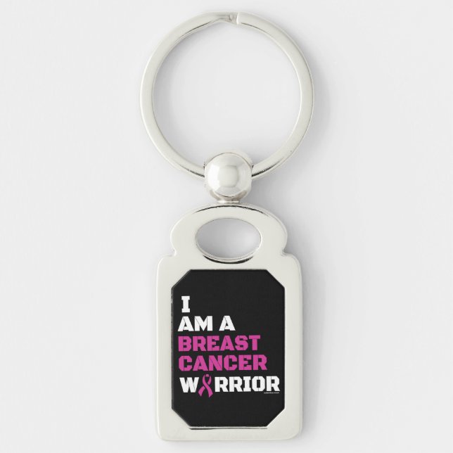 Warrior/Block/I am...Breast Cancer Key Ring (Front)