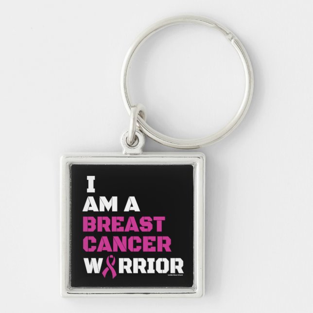 Warrior/Block/I am...Breast Cancer Key Ring (Front)
