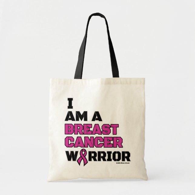 Warrior/Block/I am...Breast Cancer Tote Bag (Front)