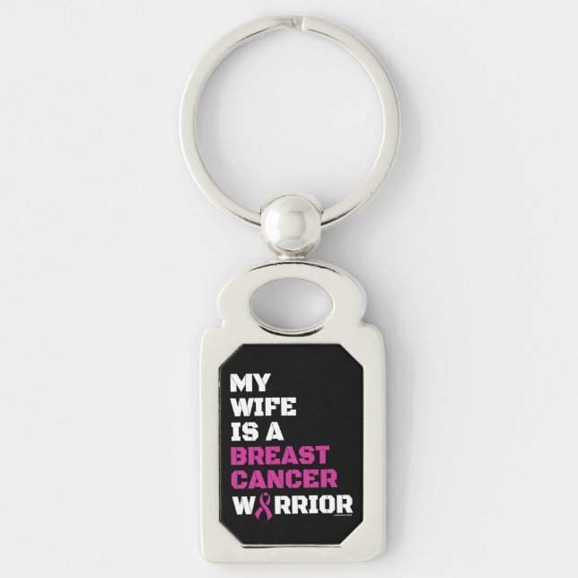Warrior/Block/Wife...Breast Cancer Key Ring (Front)