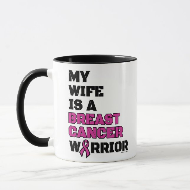 Warrior/Block/Wife...Breast Cancer Mug (Left)