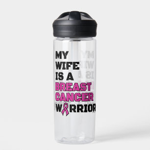 Warrior/Block/Wife...Breast Cancer Water Bottle