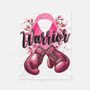 Warrior Boxing Gloves Pink Ribbon Breast Cancer Aw Fleece Blanket