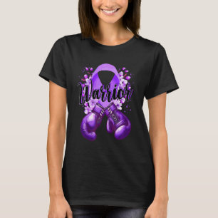Warrior Boxing Gloves Purple Ribbon Lupus Awarenes T-Shirt