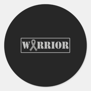 Warrior Brain Tumour Awareness Brain Cancer Month Classic Round Sticker
