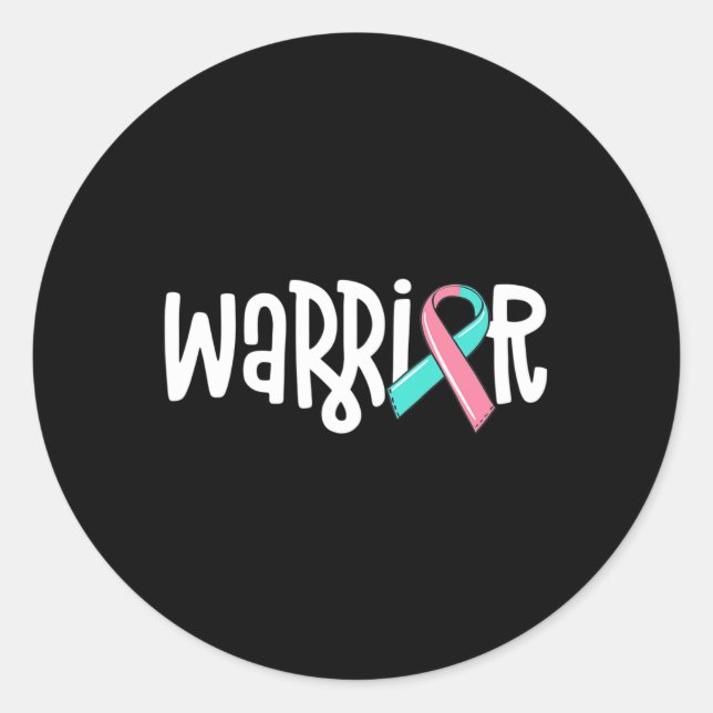 Warrior Brca Breast Cancer Awareness Previvor Mase Classic Round Sticker (Front)