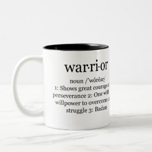 Warrior Breast Cancer, Cancer Fighter Gift For Her Two-Tone Coffee Mug
