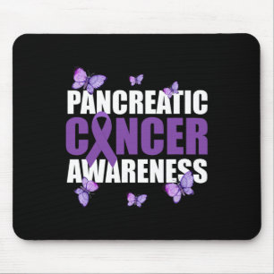 Warrior Butterfly Purple Ribbon Pancreatic Cancer Mouse Mat
