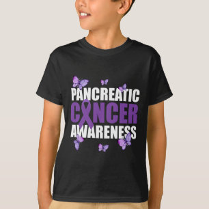Warrior Butterfly Purple Ribbon Pancreatic Cancer T-Shirt