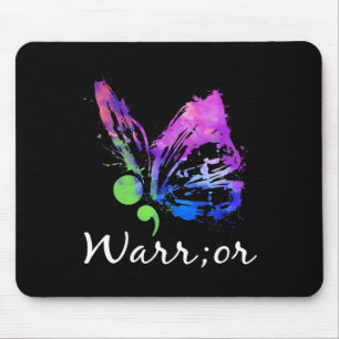 Warrior Butterfly Semicolon Suicide Prevention Awa Mouse Mat