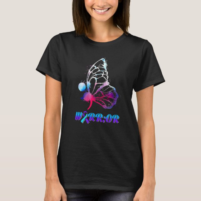 Warrior Butterfly Semicolon Suicide Prevention Awa T-Shirt (Front)