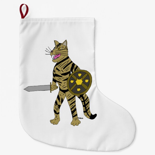 Warrior Cat Large Christmas Stocking (Front)
