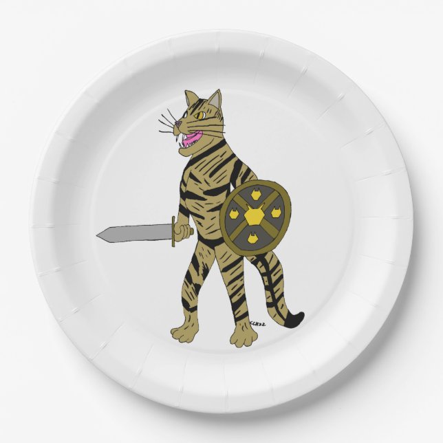 Warrior Cat   Paper Plate (Front)
