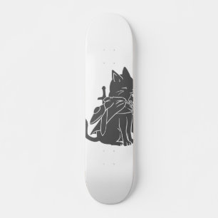 Warrior cat silhouette - Choose background color Skateboard