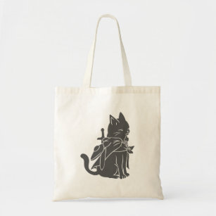Warrior cat silhouette - Choose background color Tote Bag