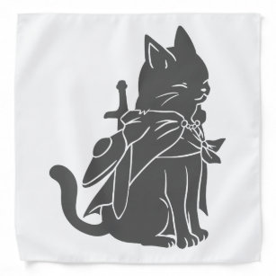 Warrior cat silhouette - Choose background colour Bandana