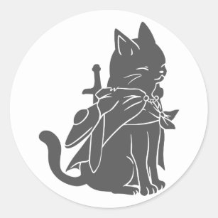 Warrior cat silhouette - Choose background colour Classic Round Sticker