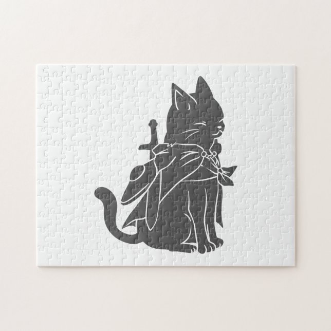 Warrior cat silhouette - Choose background colour Jigsaw Puzzle (Horizontal)
