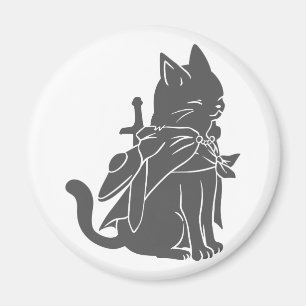 Warrior cat silhouette - Choose background colour Magnet