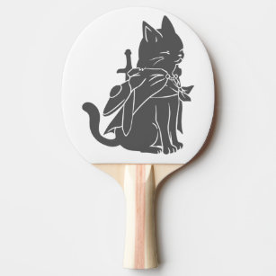 Warrior cat silhouette - Choose background colour Ping Pong Paddle