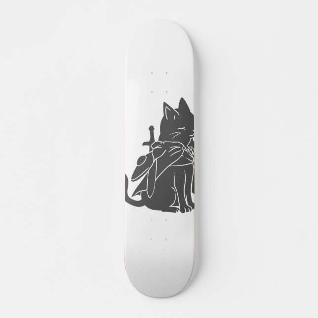 Warrior cat silhouette - Choose background colour Skateboard (Front)