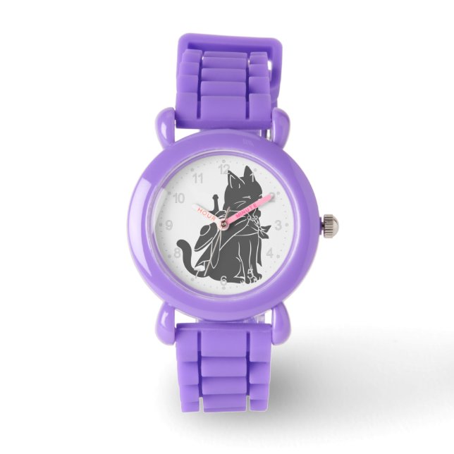 Warrior cat silhouette - Choose background colour Watch (Front)
