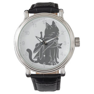 Warrior cat silhouette - Choose background colour Watch