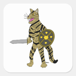 Warrior Cat  Square Sticker