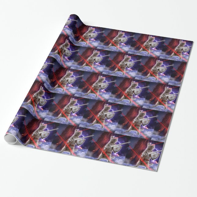 Warrior cat with lasers from eye wrapping paper (Unrolled)