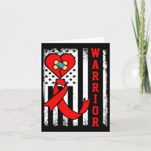Warrior Chd Heart Disease Awareness Red Ribbon Ame Card