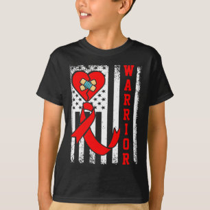 Warrior Chd Heart Disease Awareness Red Ribbon Ame T-Shirt