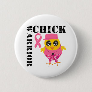 Warrior Chick Breast Cancer 6 Cm Round Badge