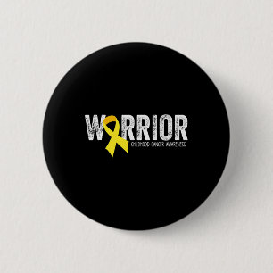Warrior Childhood Cancer Awareness Ribbon Child Ki 6 Cm Round Badge