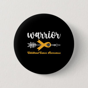 Warrior Childhood Cancer Awareness Support Strong 6 Cm Round Badge
