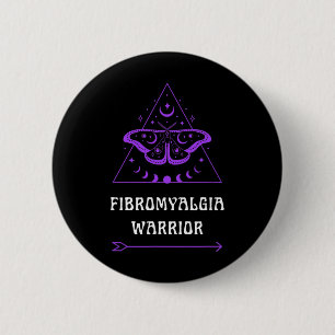 Warrior Chronic Illness Awareness Purple Boho 6 Cm Round Badge