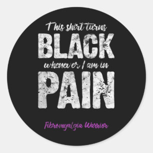 Warrior Chronic Pain Fibro Awareness Distressed Classic Round Sticker