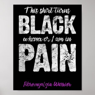 Warrior Chronic Pain Fibro Awareness Distressed Poster