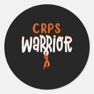 Warrior CRPS Awareness Month Orange Ribbon  Classic Round Sticker