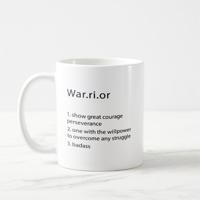 Warrior, Custom Warrior Gift, Alcoholics Anonymous Coffee Mug (Left)