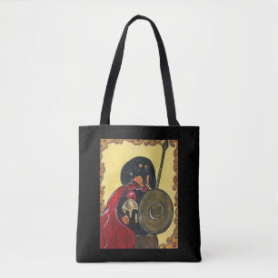 WARRIOR DACHSHUND   TOTE BAG