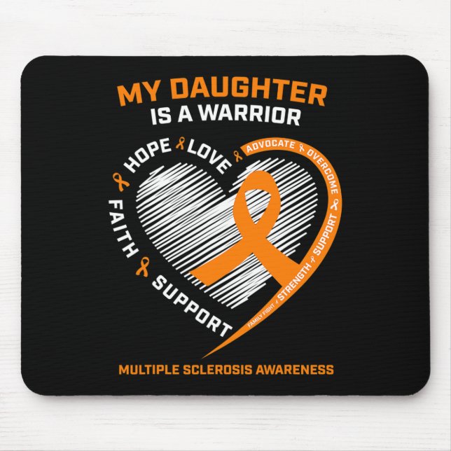 Warrior Daughter Wear Orange Multiple Sclerosis Aw Mouse Mat (Front)