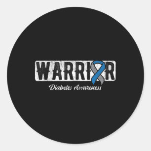 Warrior Diabetes Awareness  Classic Round Sticker