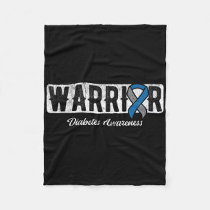Warrior Diabetes Awareness Fleece Blanket