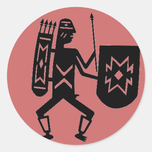 Warrior dot classic round sticker (Front)