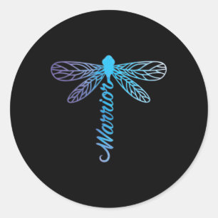 Warrior Dragonfly Suicide Prevention Mental Health Classic Round Sticker